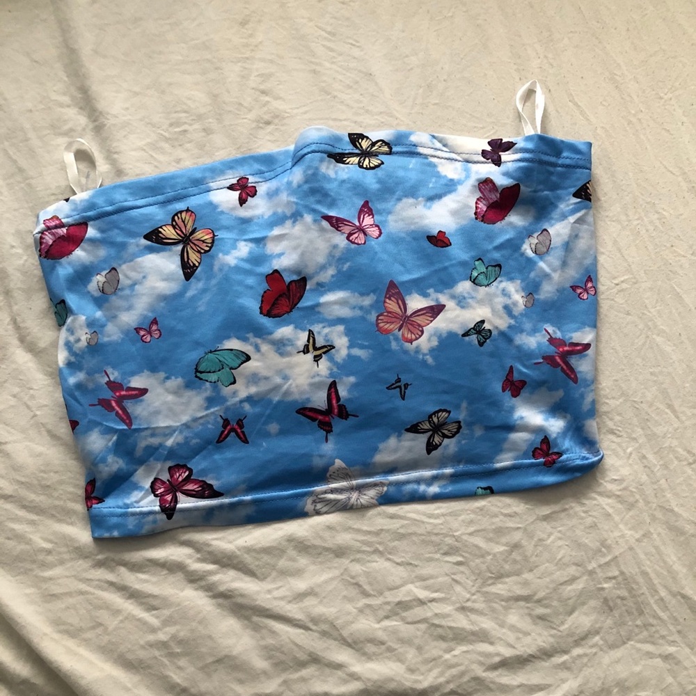 Butterfly 🦋 tube top crop top! Never worn
